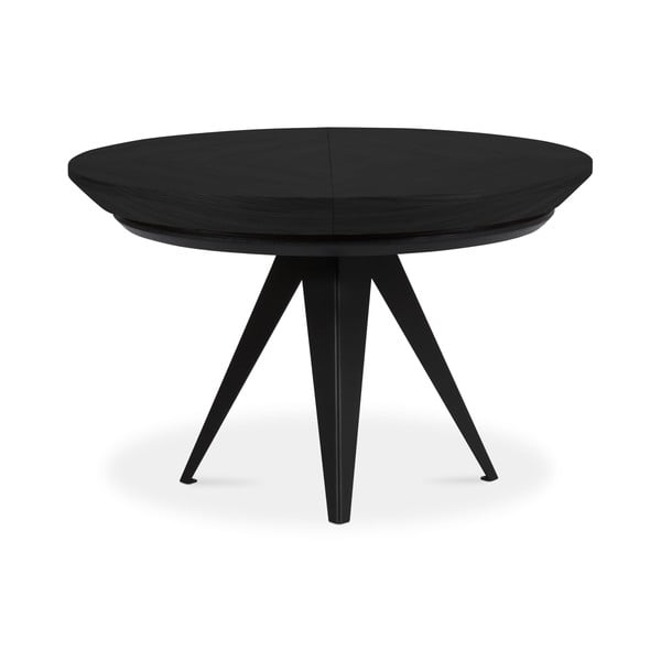 Okrúhly rozkladací jedálenský stôl s prídavnou doskou s čiernou doskou ø 120 cm Magnus – Windsor & Co Sofas-image-2