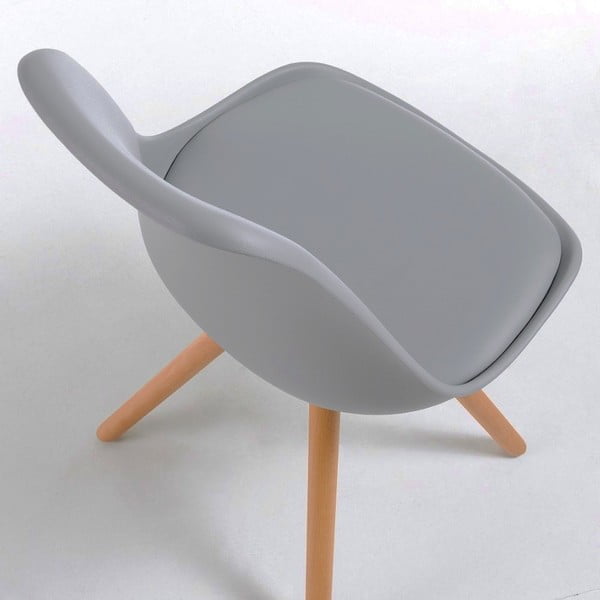 Sivá stolička s bukovými nohami Bonami Essentials Lumos-image-2