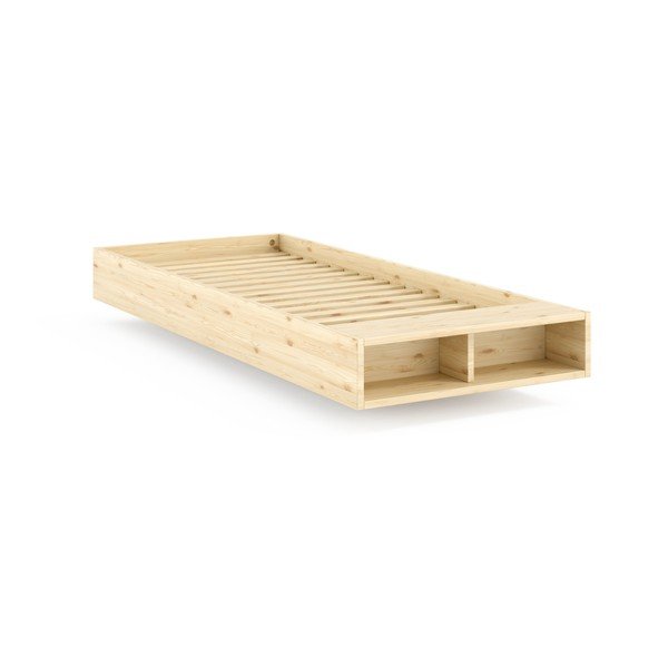 Jednolôžková posteľ z borovicového dreva bez čela s roštom 90x200 cm v prírodnej farbe Merge – Karup