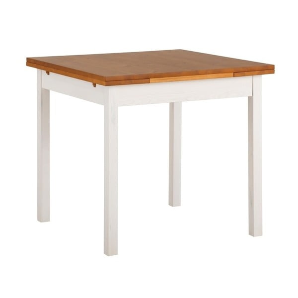 Biely rozkladací jedálenský stôl z borovicového dreva Støraa Marlon, 80 x 80 cm