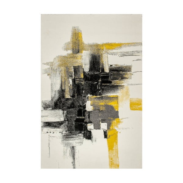Koberec Farbles, Grey, Yellow, 200 × 290 cm
