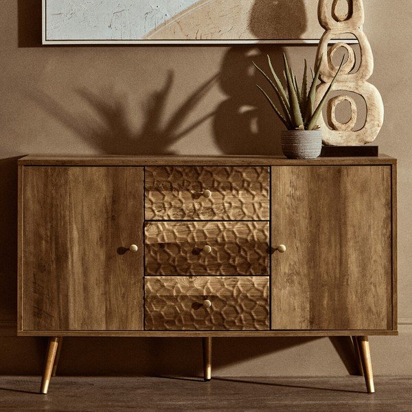 Komoda v tmavo prírodnej farbe 114x70x39 cm Frida – Premier Housewares-image-1