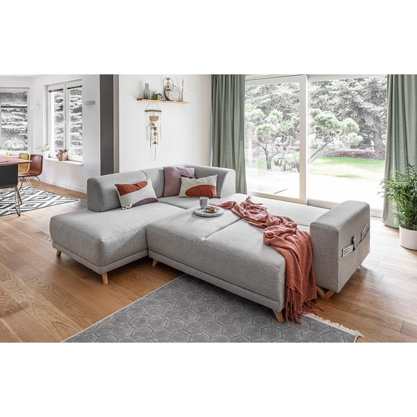 Svetlosivá rozkladacia/s úložným priestorom rohová pohovka (ľavý roh/do L) Classy Sophie – Miuform-image-4