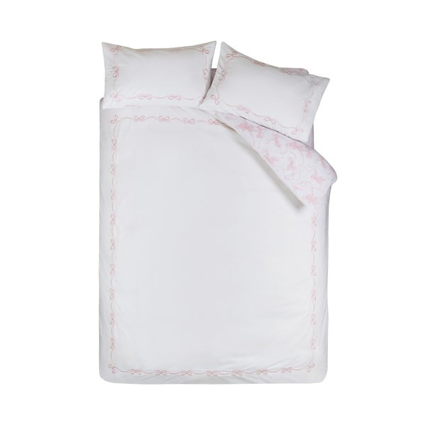Biele obliečky na dvojlôžko 200x200 cm Bow Embroidery – Catherine Lansfield