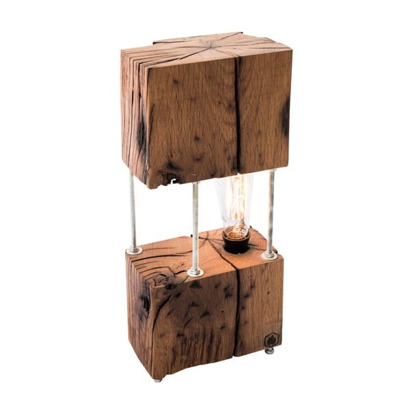 Stolová lampa z rekultivovaného dubového dreva Flame furniture Inc. Cube