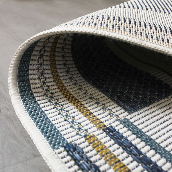 Žlto-modrý vnútorný a vonkajší koberec 80x230 cm Rosco Geo – Flair Rugs-image-2