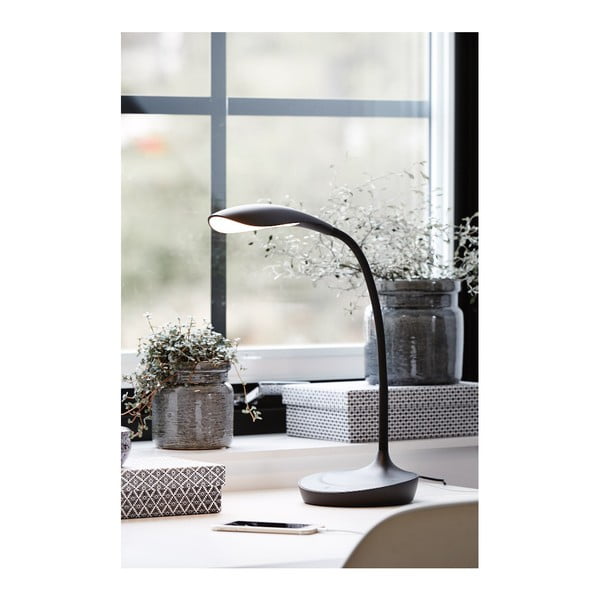 Čierna stolová lampička s USB portom Markslöjd Swan-image-2