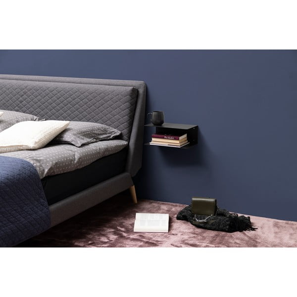 Čierna dvojitá nástenná polica z kovu Actona Joliet, šírka 35 cm-image-1