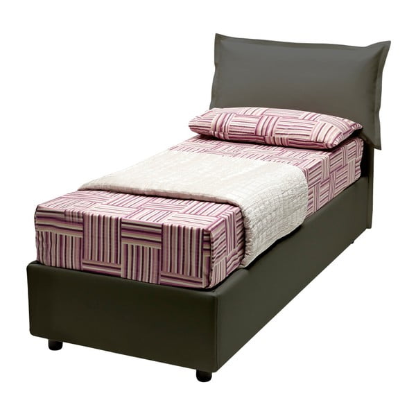 Sivá jednolôžková posteľ s poťahom z eko kože 13Casa Rose, 90 × 190 cm

