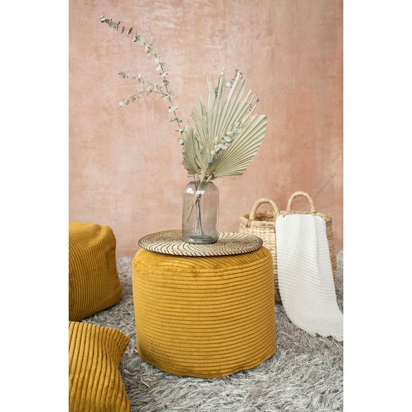 Menčestrový sedací vak v horčicovej farbe Mini – SLOWDOWN-image-1