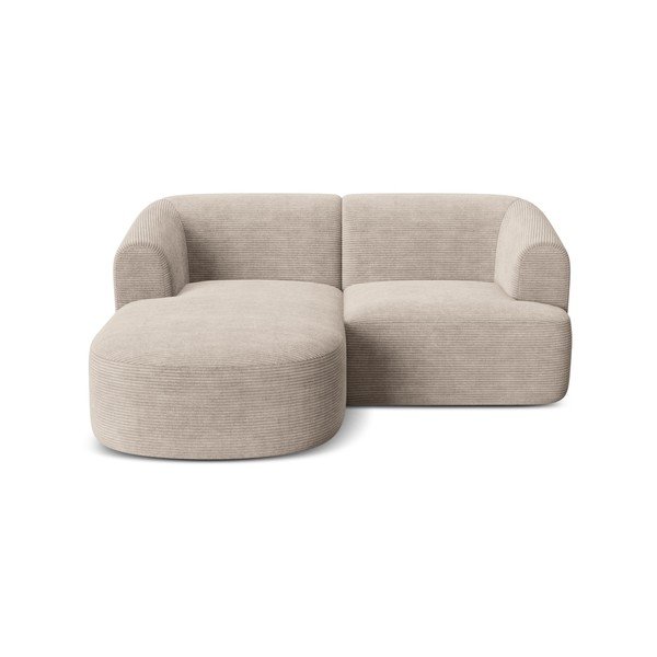 Svetlohnedá menčestrová rohová pohovka (ľavý roh/s leňoškou) Campi – Cosmopolitan Design-image-2