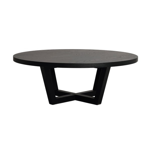 Čierny okrúhly konferenčný stolík v dekore duba ø 110 cm Boxford – Rowico-image-2