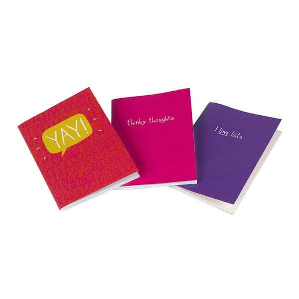 Sada 3 malých zápisníkov Happy Jackson Mini Notebook