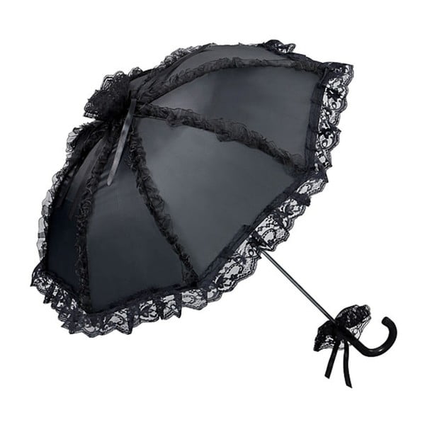 Čierny dáždnik s rúčkou Von Lilienfeld Bridal Malisa