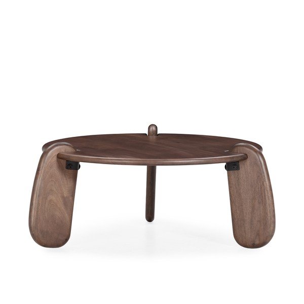 Tmavohnedý okrúhly konferenčný stolík z mangového dreva ø 80 cm Tamira – MOME-image-2