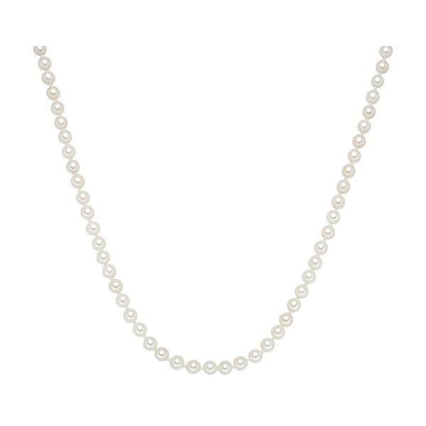 Náhrdelník s bielymi perlami ⌀ 6 mm Perldesse Muschel, dĺžka 80 cm