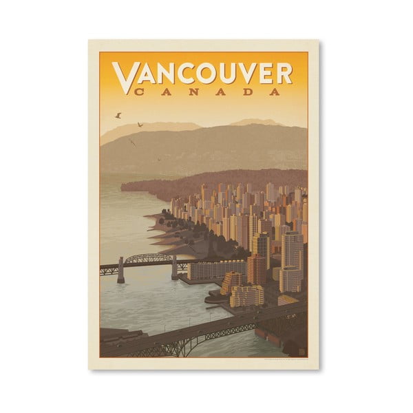Plagát Americanflat Vancouver Skyline, 42 x 30 cm