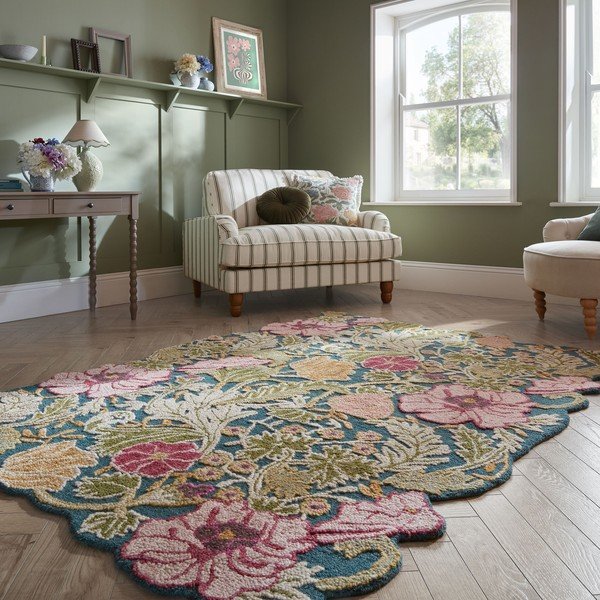 Ručne tkaný vlnený koberec 160x230 cm Daphne Shaped Floral – Flair Rugs-image-1