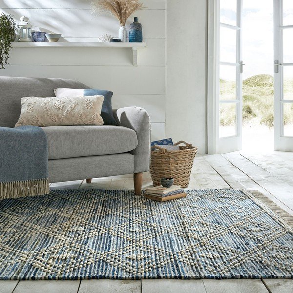 Modrý bavlnený koberec Flair Rugs Lissie, 120 x 170 cm-image-4