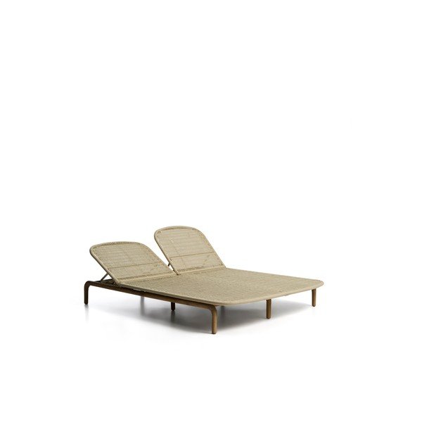 Béžové dvojmiestne drevené polohovacie záhradné ležadlo Alipa – Kave Home-image-3