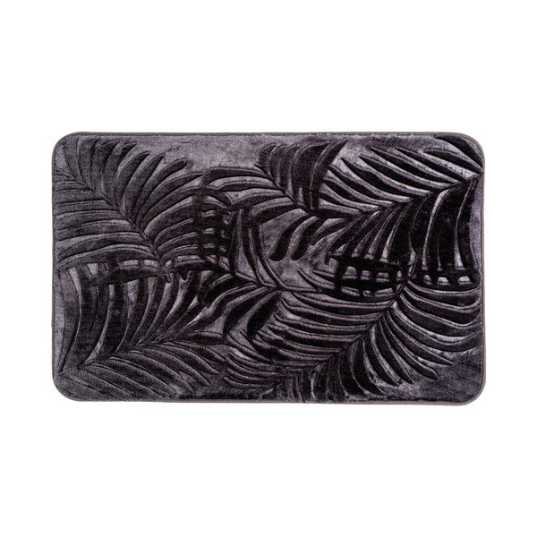 Tmavosivá kúpeľňová predložka z pamäťovej peny 50x80 cm Leaves - Wenko-image-1