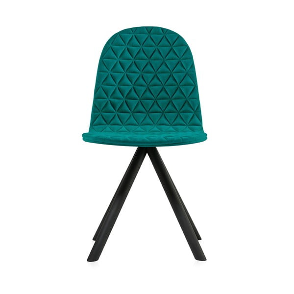 Tyrkysová stolička s čiernymi nohami IKER Mannequin Triangle