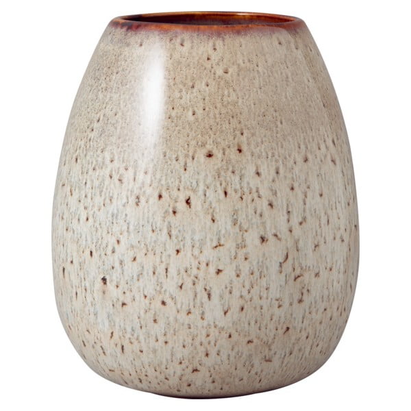 Sivo-béžová kameninová váza Villeroy & Boch Like Lave, výška 17,5 cm