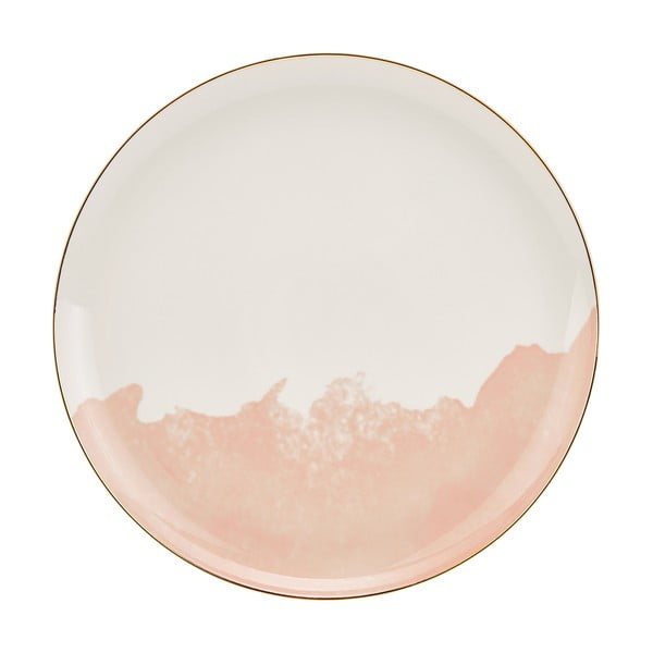 Súprava 2 ružovo-bielych porcelánových tanierov Westwing Collection Rosie, ø 26 cm