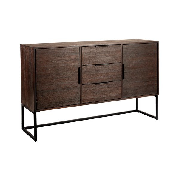 Hnedá nízka komoda z tíkového dreva 135x82 cm Webster – White Label-image-2