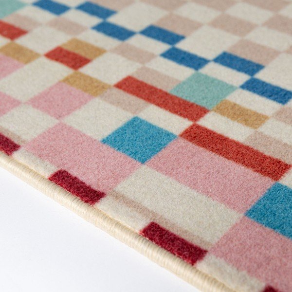 Behúň s prímesou vlny 80x300 cm Checkered Border – Flair Rugs-image-3