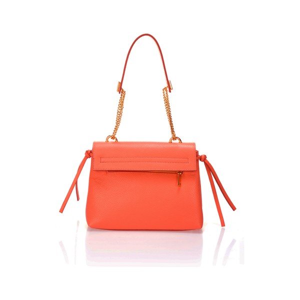 Svetlá oranžová kožená kabelka Federica Bassi Anna-image-2