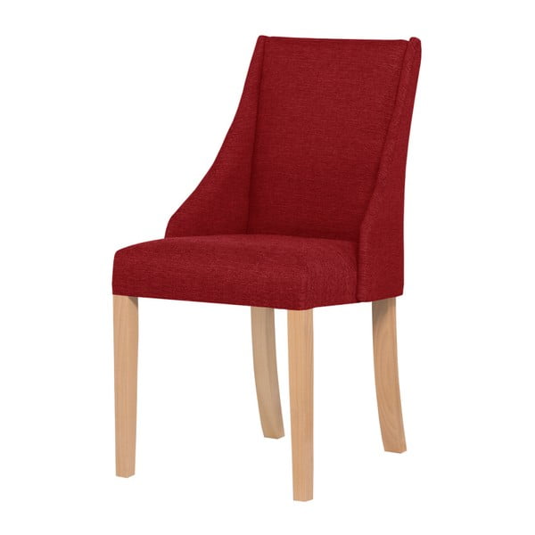 Červená stolička s hnedými nohami Ted Lapidus Maison Absolu
