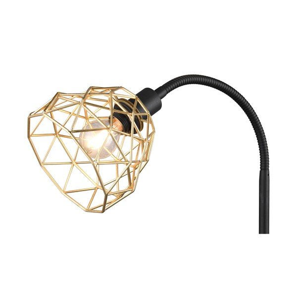Stojacia lampa v čiernej a zlatej farbe s kovovým tienidlom (výška 180 cm) Haval - Reality-image-2