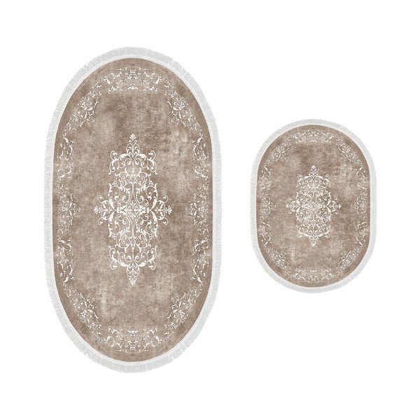 Taupe kúpeľňové predložky v súprave 2 ks 60x100 cm – Foutastic