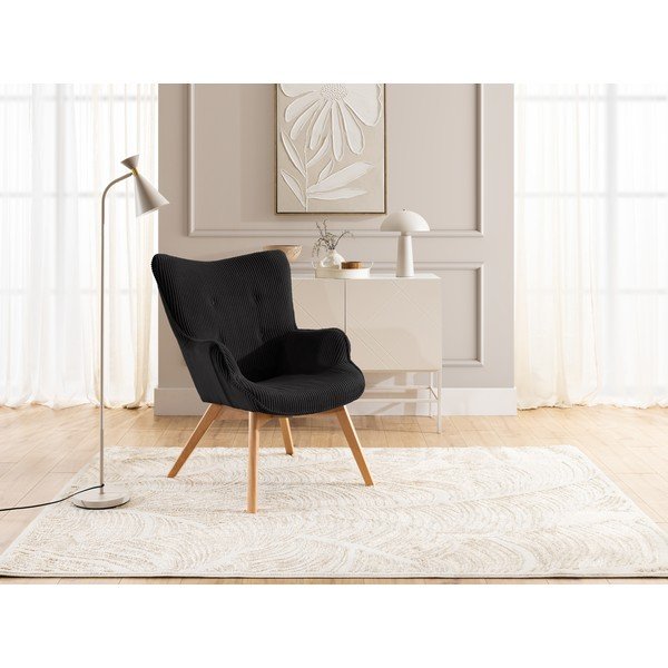 Čierne menčestrové kreslo Niko – Ropez-image-4