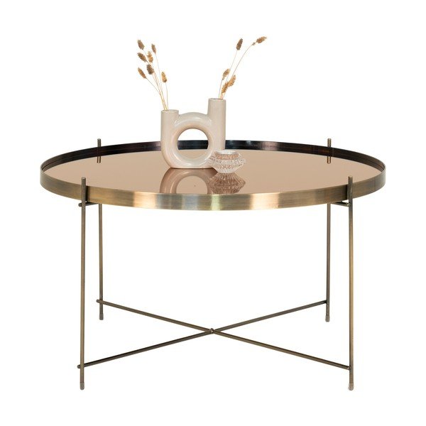 Okrúhly konferenčný stolík v zlatej farbe ø 70 cm Venezia - House Nordic-image-1