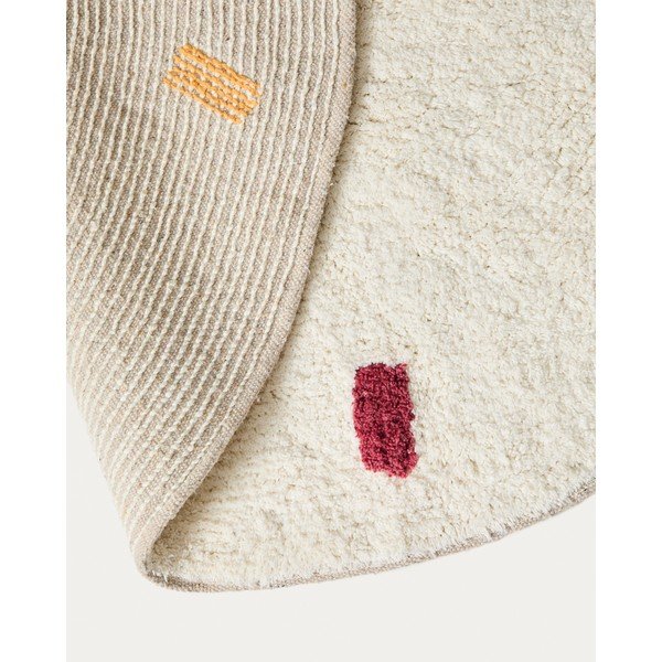 Krémový bavlnený detský koberec ø100 cm Epifania – Kave Home-image-3