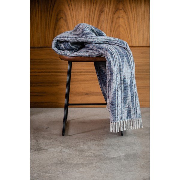 Modrý pléd s podielom bavlny Euromant Zanzibar, 140 x 180 cm-image-1