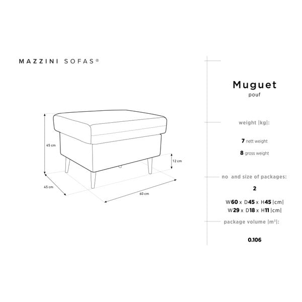Modrý puf Mazzini Sofas Muguet, 60 × 45 cm-image-4