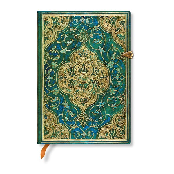 Linkovaný zápisník s tvrdou väzbou Paperblanks Turquoise Chronicles, 13 x 18 cm