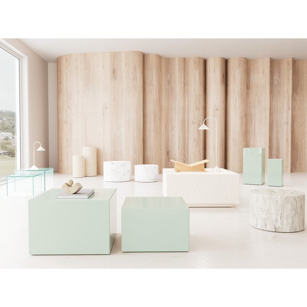 Sklenené konferenčné stolíky v súprave 2 ks 50x50 cm Dice – Actona-image-1