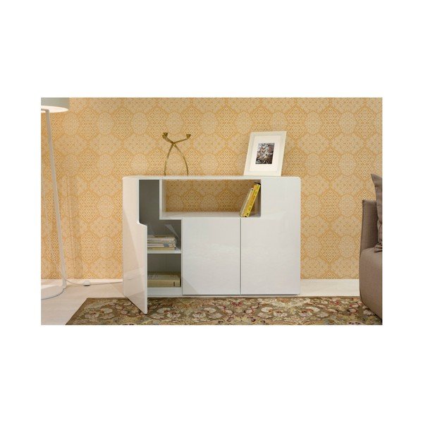 Biela lesklá komoda TemaHome Jade-image-4