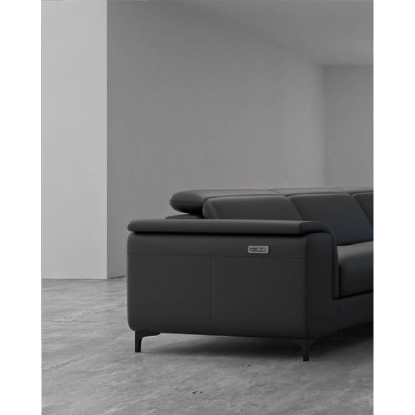 Tmavosivá kožená rohová pohovka (pravý roh) Brito – MESONICA-image-3