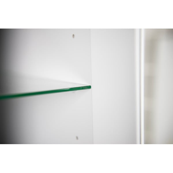 Sivá vitrína s detailmi v dekore dubového dreva Tenzo Dot, výška 175 cm-image-1