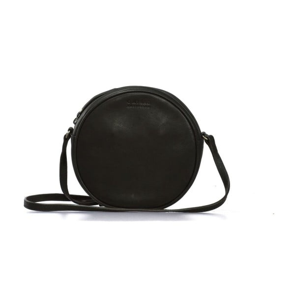 Čierna kožená kabelka na remienku O My Bag Luna