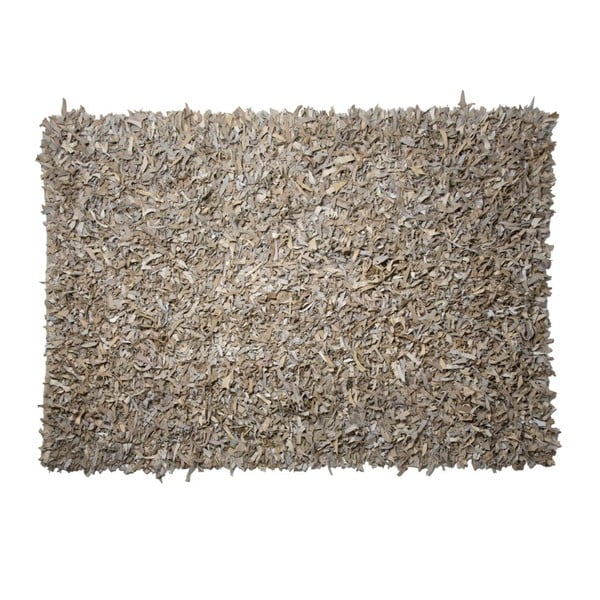 Béžový kožený koberec Cotex Shaggy, 120 × 180 cm
