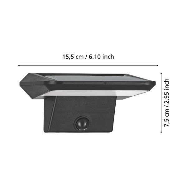 LED nástenné solárne vonkajšie svietidlo (výška 7,5 cm) PORRASSA – EGLO-image-2
