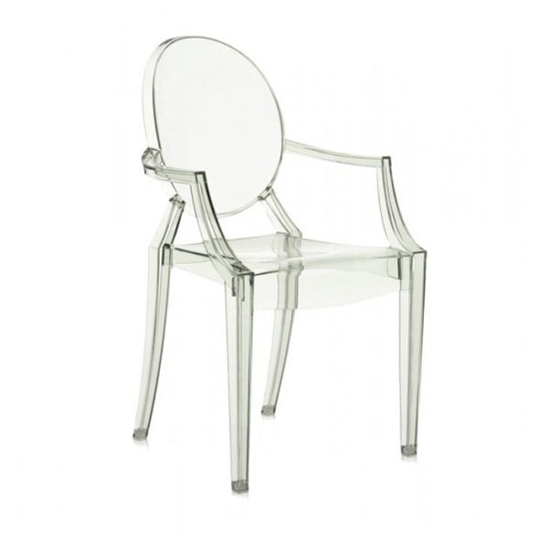 Plastová stolička Kartell Louis Ghost, svetlozelená