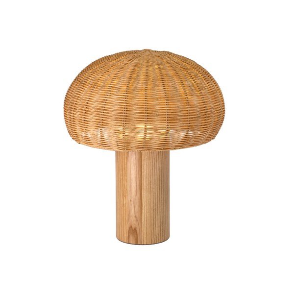 LED stolová lampa v prírodnej farbe s ratanovým tienidlom (výška  32 cm) – Villa Collection-image-1