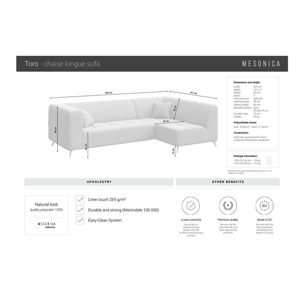 Ružová rohová pohovka MESONICA Toro, pravý roh-image-4
